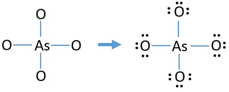 mark lone pairs on oxygen and arsenic atoms in AsO4 3- lewis structure.jpg